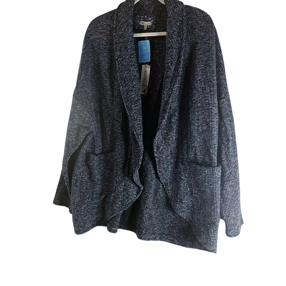 Mod-O-Doc Navy Blue Ribbed Oversized Cardigan Sz L
